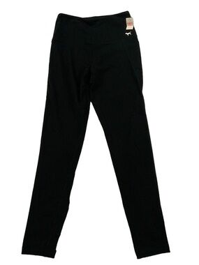 Victoria's Secret Pink Yoga Black Athletic Leggings High Waist Caged Ankle S New